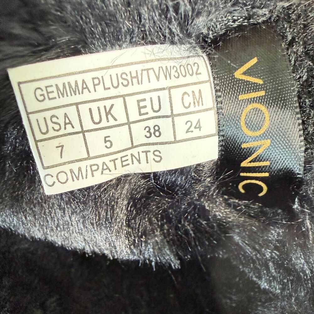 Vionic Gemma Plush Black Women's Orthotic Slippers Adjustable Closure Size 7 - Picture 13 of 13